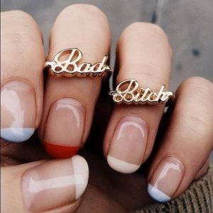 Bing Bang bad bitch rose gold two finger ring size 6